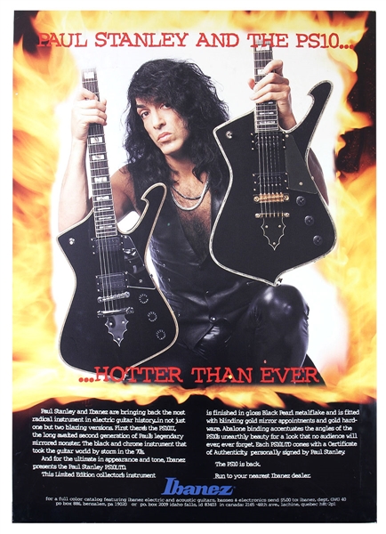 KISS Paul Stanley 1996 Ibanez Iceman Signature Guitars NAMM Show Booth 5-FOOT Display Sign