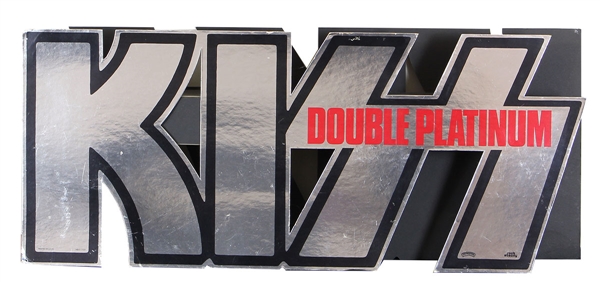 KISS Double Platinum Album 2-SIDED Logo USA Record Store Promo Display 1978 Aucoin Incredible Condition