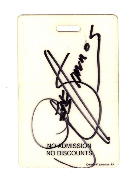 KISS Gene Simmons Signed Personal Artist Laminate Backstage Event Pass Dick Clarks Rockin New Years Eve Kiss Concert Filming Dec 12, 1993