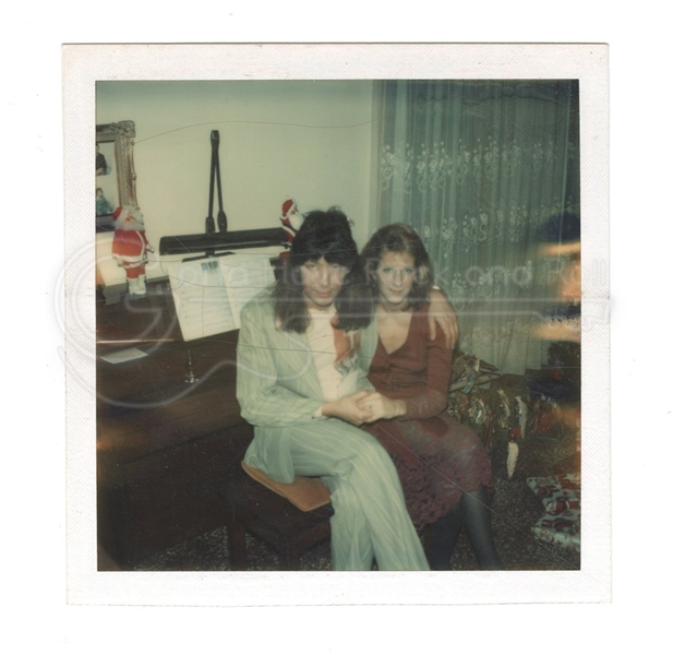 KISS Original Vintage Polaroid Photo of Ace Frehley and Jeanette Frehley Dressed Up For An Evening Out Christmas Time in New York 1976