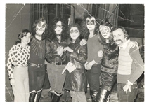 KISS 1973 Contract Signing Publicity Press Promo Photo with 1973 Bob Gruen Copyright Stamp On Back -- formerly owned by Ace Frehley