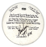 KISS Eric Singer Pittsburgh, PA 2010 Concert Tour Drumhead Signed Handwritten Modern Day Delilah Lyrics for song parts Harmonizes Vocals On
