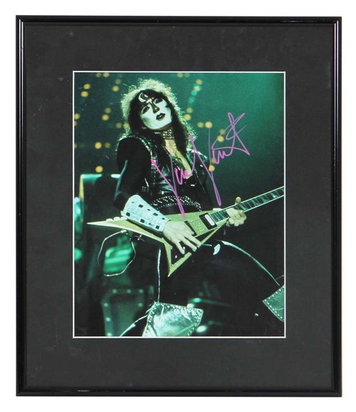 KISS Vinnie Vincent Autograph Signed Concert Photo Creatures Of The Night Tour 1983 Professionally Framed