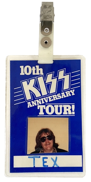 KISS Creatures Of The Night Concert Tour 1983 Guitar Tech Tex Holmes Personal I.D. Badge Backstage Laminate Pass