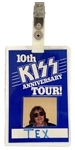 KISS Creatures Of The Night Concert Tour 1983 Guitar Tech Tex Holmes Personal I.D. Badge Backstage Laminate Pass