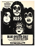 KISS w/ Blue Oyster Cult & Leslie West Band Alive Tour Dec 31, 1975 New Years Eve Nassau Coliseum, New York Concert Poster