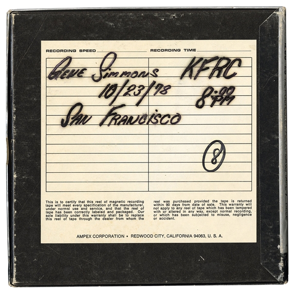 KISS Gene Simmons October 1978 Solo Album Promo Tour KFRC San Francisco, CA Radio Interview Reel To Reel Tape -- formerly owned Bill Aucoin
