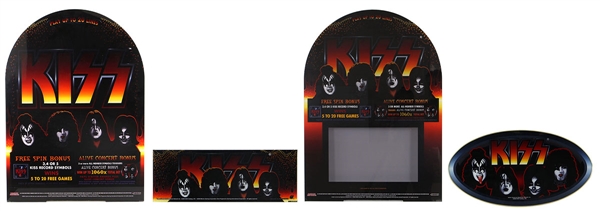 KISS 2006 Mikohn Progressive Gaming Casino Slot Machine Panels 4pc Set -- Topper & 3 Additional Panels