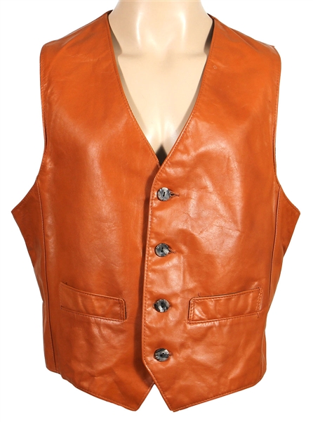 Tom Petty Owned & Worn Brown Leather Vest
