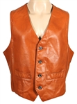Tom Petty Owned & Worn Brown Leather Vest