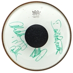 Van Halen Band Signed Stage Used Drumhead (JSA & REAL)