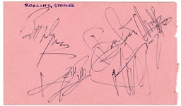 The Rolling Stones Band Signed Autograph Page (JSA & REAL)