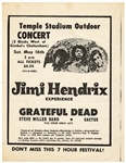 The Jimi Hendrix Experience & The Grateful Dead 5/16/1970 Original Flyer