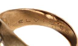 Elvis Presley Owned & Worn Elvis '56 Diamond and Gold Lucky Horseshoe Ring Possibly Stage Worn March 23, 1956