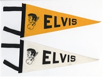 Elvis Presley Lot of Two Early 1970s Original Fan Club Pennants