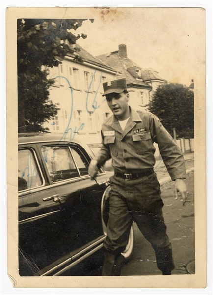 Elvis Presley Signed Original Army Germany Snapshot (JSA)