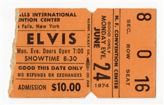 Elvis Presley 6/24/1974 Concert Ticket