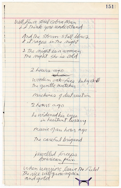 Jim Morrison Last Handwritten Poem Written Before Death (Last Words, Last Words Out) JSA & REAL