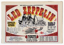 Led Zeppelin Fully Signed Earl’s Court Magazine Advertisement with John Bonham (JSA & REAL)