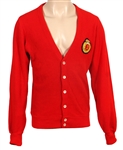 Michael Jackson Owned & Worn Christian Dior Red Cardigan Sweater with Crest
