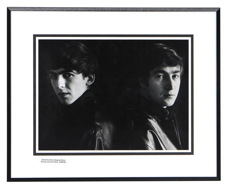 Beatles "George and John Back" Astrid Kirchherr Signed Original Photograph