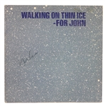 Yoko Ono Signed "Thin Ice - For John" 45 Record Sleeve