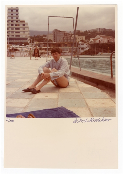 Beatles Paul McCartney "Paul at the Beach" Original Astrid Kirchherr Signed & Stamped Limited Edition Art Print 