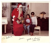Yoko Ono Signed Original 1984 Christmas Picture Card with Sean Inscribed to Astrid KIrchherr