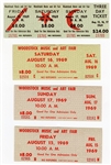 Lot of 4 1969 Woodstock Full Tickets