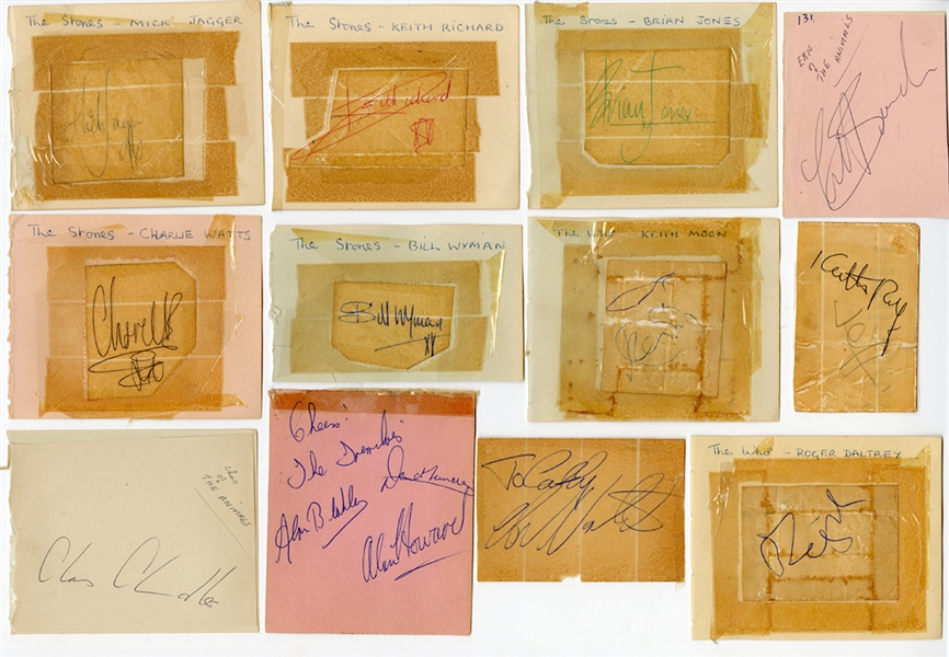 Autograph Book Pages Autographs with The Who, Stones and the Yardbirds