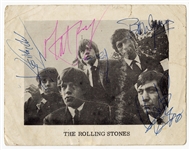 The Rolling Stones Band Signed Postcard with Brian Jones (REAL)