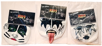 Set of 3 KISS Masks Signed by Gene Simmons, Ace Frehley & Peter Criss