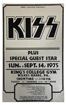 KISS Alive Tour September 14, 1975 Wilkes Barre, Pennsylvania Concert Poster