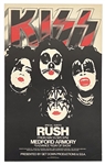 KISS with Rush Dressed To Kill Tour May 23, 1975 Medford Armory, Oregon Concert Poster