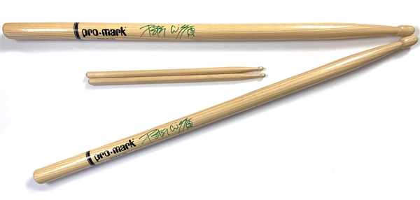 KISS Peter Criss 3FT GIANT SIZE ProMark Drumsticks Signed Autograph Pair circa 2012