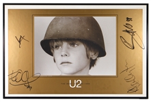 U2 Band Signed Rare Poster "The Best of 1980-1990" (JSA)