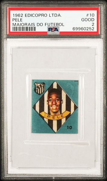 1962 Edicopro Ltda. Maiorais Do Futebol #10 Pele Incredibly Rare PSA 2 (Pop 4)