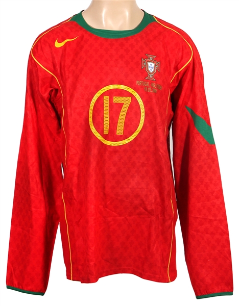 Cristiano Ronaldo Match Worn 2/18/2004 Portugal Jersey Against England (Security Guard Provenance)