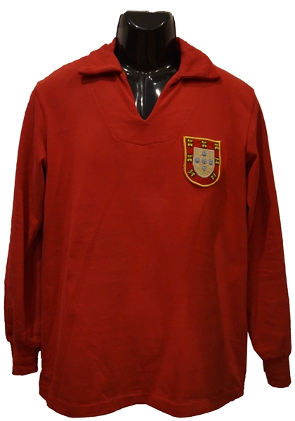 Eusebio Match Worn and Signed Portugal National Team 1964 Jersey (Ex-Teammate LOA) 