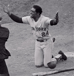 1973 Willie Mays New York Mets Game Worn/Game Issued & Signed Road Jersey (JSA)