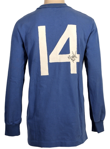 Johan Cruyff 1970 Ajax Match Worn & Signed Blue Away Hersey (JSA)