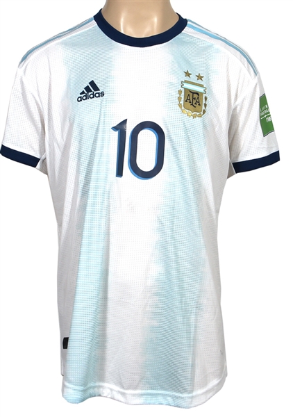 Lionel Messi Match Worn/Match Issued National Team Jersey on 12/11/2020