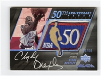 2008 Upper Deck Black #50AU-CD Clyde Drexler 50th Anniversary Patch-Auto (#50/50)