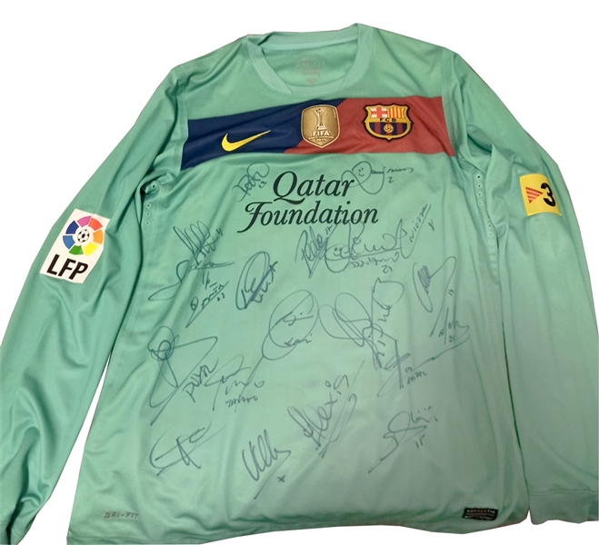 Lionel Messi 2011/2012 FC Barcelona Match Worn Long Sleeve Nike Model Jersey Signed by Team