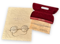 John Lennon Owned & Worn Glasses with Signed Letter from John Lennon Gifting the Glasses! (JSA & REAL)