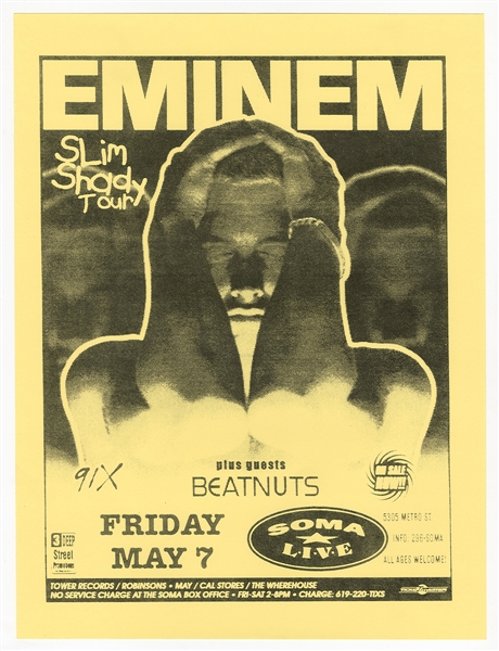 Eminem 1999 San Diego Concert Poster