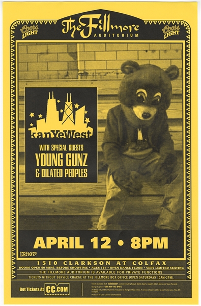 Kanye West 2004 Denver Concert Poster