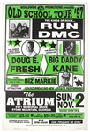 Original Old School Tour '97 Concert Poster Featuring Run DMC and Big Daddy Kane