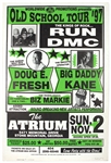 Original "Old School Tour 97" Concert Poster Featuring Run DMC and Big Daddy Kane