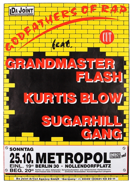 "Godfathers of Rap" Concert Poster (Grandmaster Flash, Kurtis Blow, and the Sugar Hill Gang)
